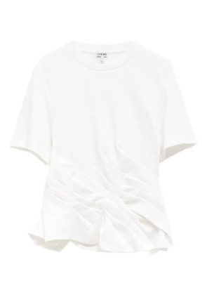 LOEWE asymmetrical pleated T-shirt - White