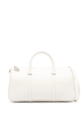 Longchamp logo-debossed leather tote bag - White