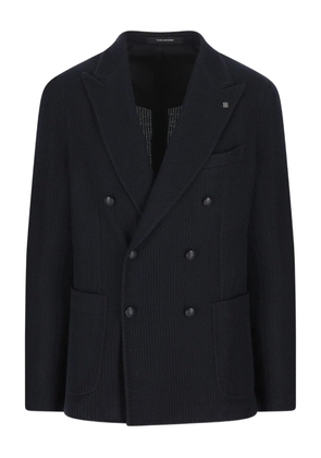 Tagliatore ribbed double-breasted jacket - Blue
