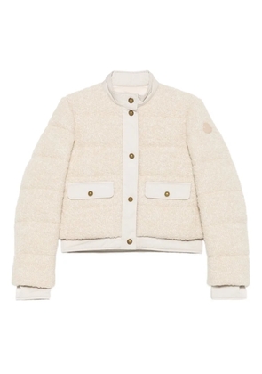 Moncler bouclé down jacket - Neutrals