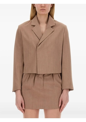 Alysi checked cropped jacket - Brown
