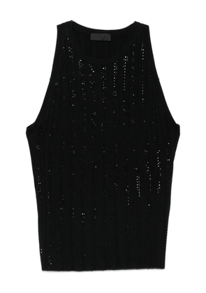 LIU JO embellished ribbed top - Black