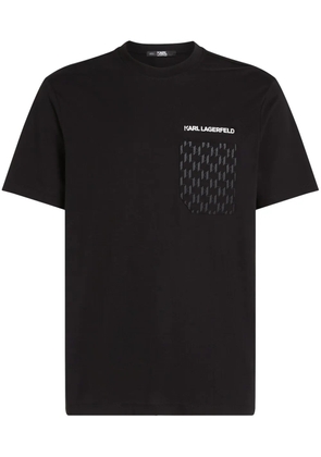 Karl Lagerfeld monogram-pocket T-shirt - Black