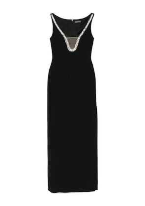David Koma crystal neckline gown - Black