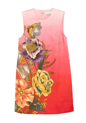 ALEMAIS Inez ombre floral mini dress - Pink