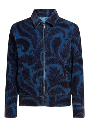 ETRO paisley-print zip-up jacket - Blue