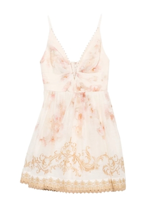 ZIMMERMANN Hypnotic trimmed mini dress - Neutrals