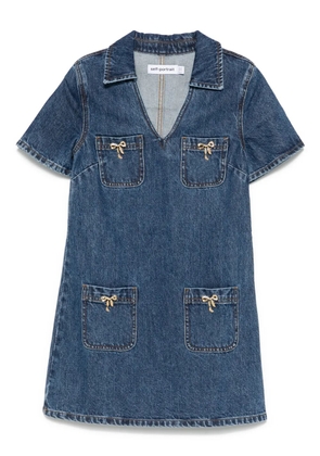 Self-Portrait denim mini dress - Blue