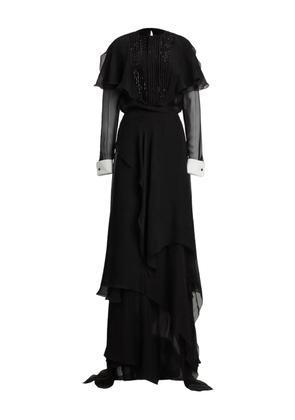 Ralph Lauren Collection beaded-pleated silk maxi gown - Black