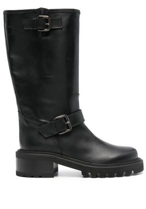 Via Roma 15 50mm leather mid-calf boots - Black
