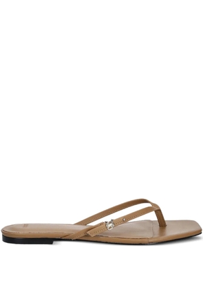 BOSS buckle-detail square-toe sandals - Brown