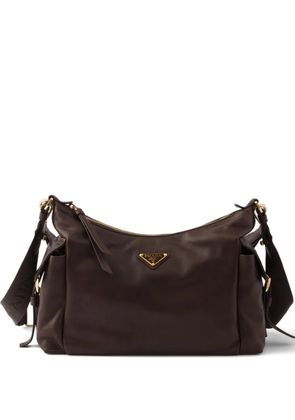 Prada large Explore leather shoulder bag - Brown