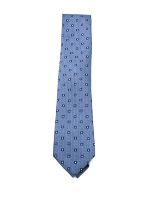 Zegna geometric-pattern tie - Blue