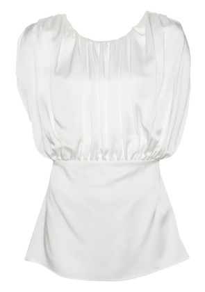 Jil Sander ruched-detailed sleeveless blouse - White