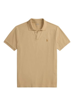 Polo Ralph Lauren Johnny-collar embroidered T-shirt - Brown