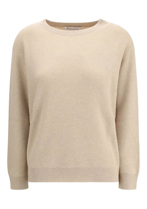 Brunello Cucinelli ribbed crew-neck sweater - Neutrals