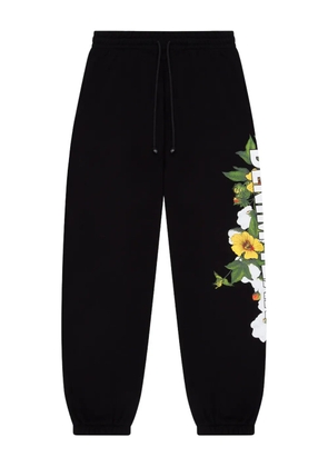 Denim Tears floral-detail logo-print track pants - Black