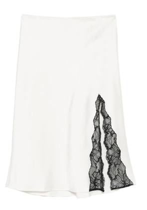 Calvin Klein lace-insert slit skirt - Neutrals