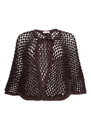 diotima beaded openwork capelet - Brown