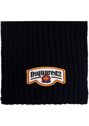 DSQUARED2 logo-patch scarf - Blue