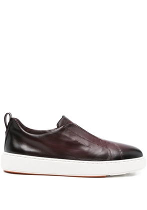 Santoni leather slip-on sneakers - Red