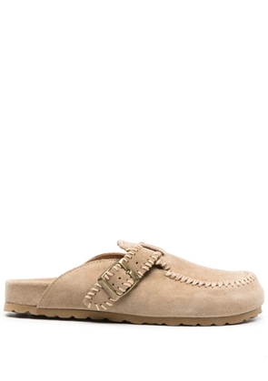 Scarosso Cheyenne suede slippers - Neutrals