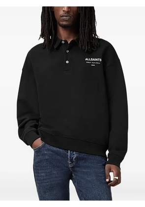 AllSaints Underground logo-print polo shirt - Black