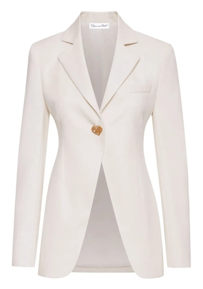 Oscar de la Renta button-detail virgin-wool blazer - White