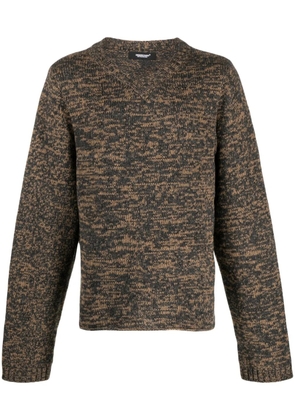 Undercover intarsia-knit wool jumper - Brown