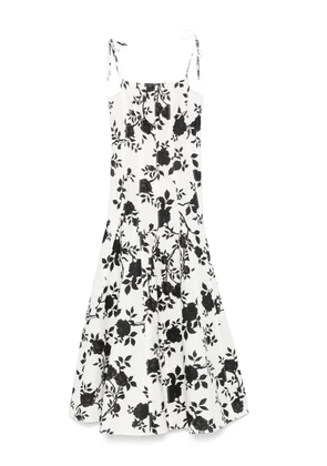 Self-Portrait floral-print midi dress - Neutrals