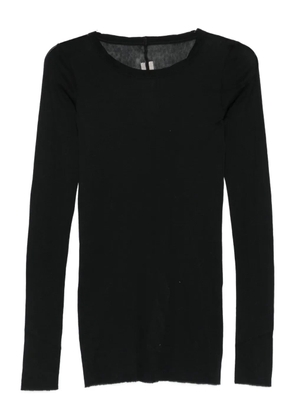 Rick Owens semi-sheer long-sleeve top - Black