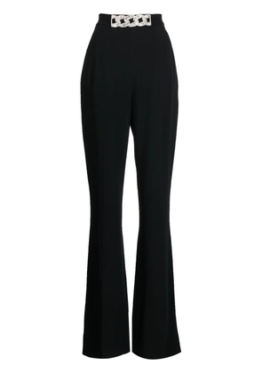 David Koma chain-detail high-waisted flared trousers - Black