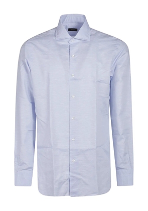 Barba textured cotton shirt - Blue