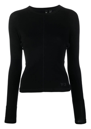 Y-3 logo-print long-sleeve top - Black