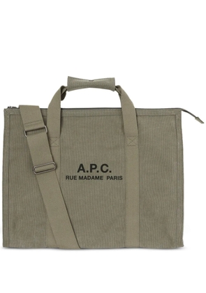 A.P.C. Récupération canvas tote bag - Green