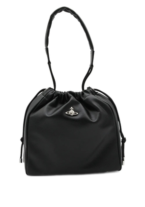 Vivienne Westwood orb-plaque drawstring shoulder bag - Black