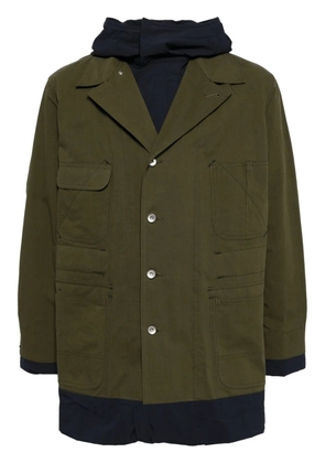 sacai single-breasted coat - Green