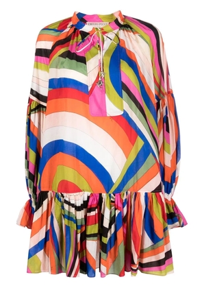 PUCCI Iride-print cotton minidress - Blue