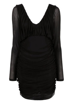 Saint Laurent draped V-neck minidress - Black