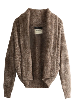 Frenckenberger shawl-collar ribbed cardigan - Brown