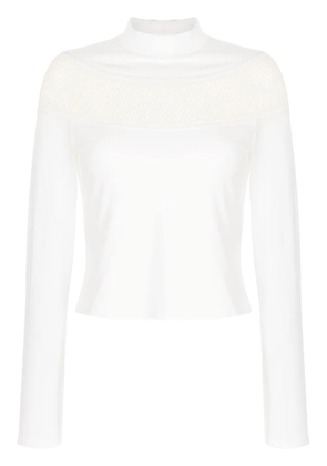 PONDER.ER long-sleeve crochet-knit T-shirt - White