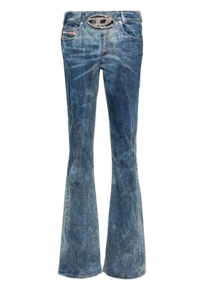 Diesel gem-logo buckle flared jeans - Blue