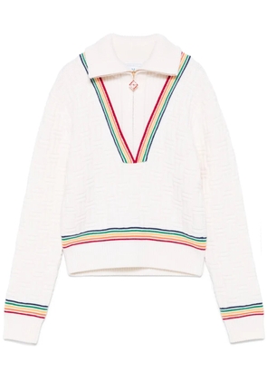 Casablanca Column Stitch sweater - Neutrals