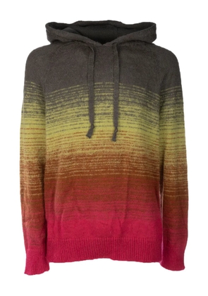 Laneus hooded ombre-effect sweater - Grey