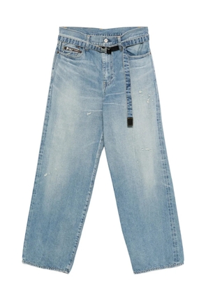 sacai belted-waist jeans - Blue