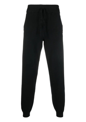 Ma'ry'ya drawstring-waist cotton track pants - Black