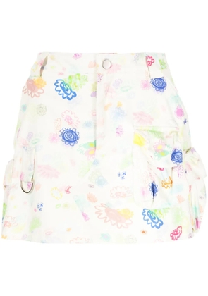 Collina Strada floral-print cotton miniskirt - Multicolour