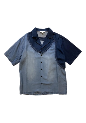 PONDER.ER crochet-trimmed denim shirt - Blue