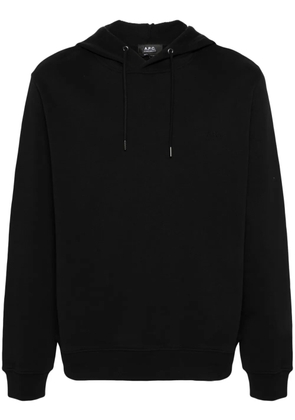 A.P.C. logo-embroidered cotton hoodie - Black