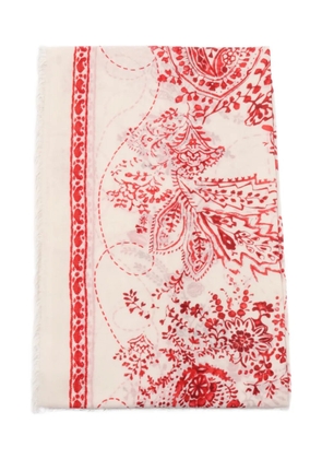 Faliero Sarti paisley-print border scarf - Red